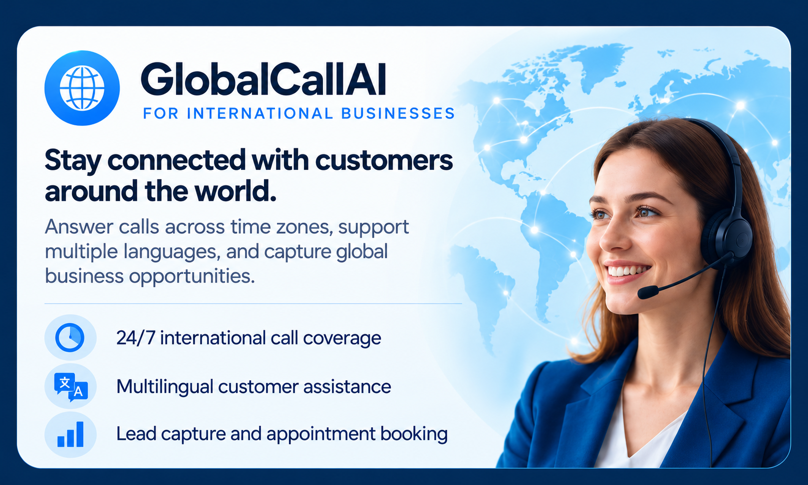 GlobalCallAI international AI receptionist